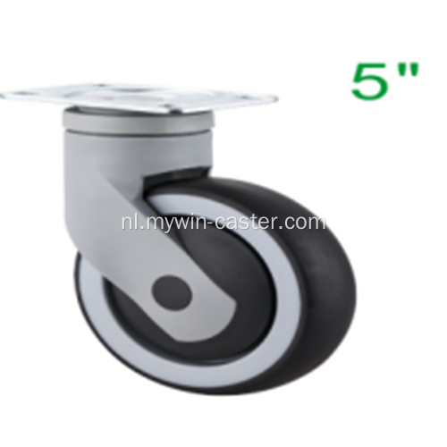 5 Inch plaat Swivel TPR PP materiaal met beugel medische Caster